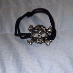 Skull & Crossbones Black Cord ponytail